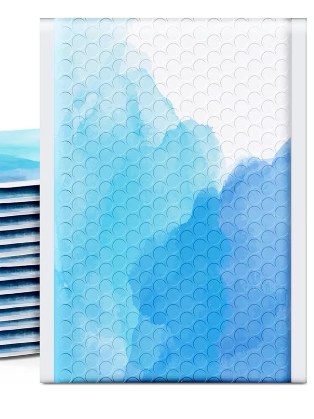 20- 6x9 blue watercolor bubble mailers